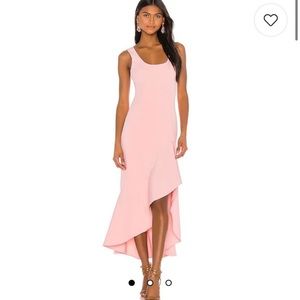 Revolve Bardot Esther Frill Midi Dress Pink XS